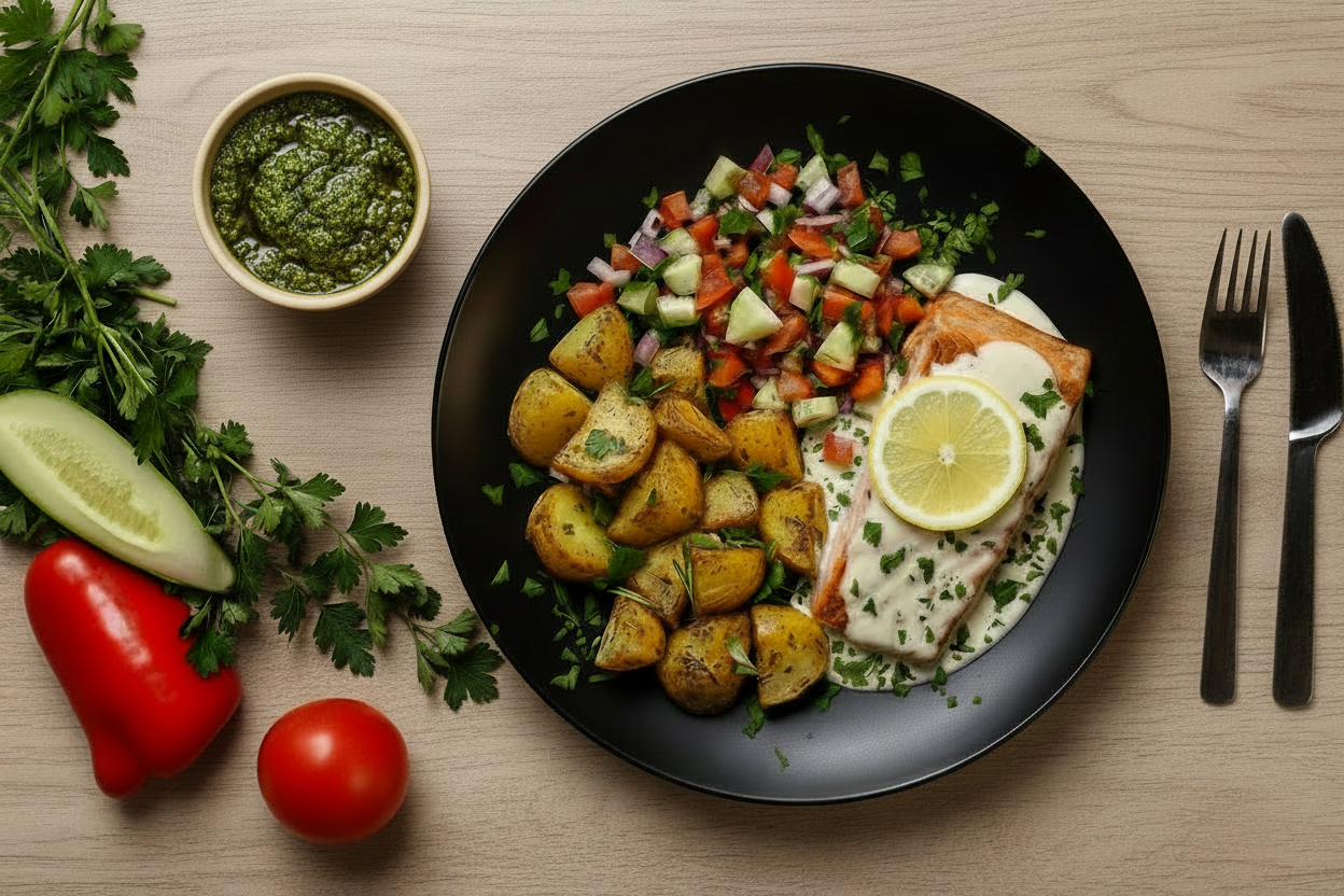 CREAMY PESTO SALMON