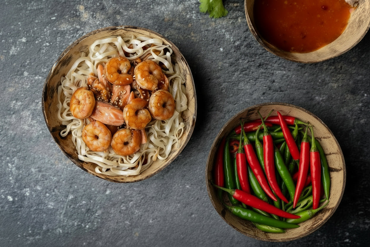 SPICY SALMON & SHRIMP PASTA
